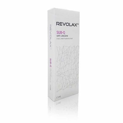 Revolax Sub-Q hyaluronic acid dermal filler syringe for facial contouring