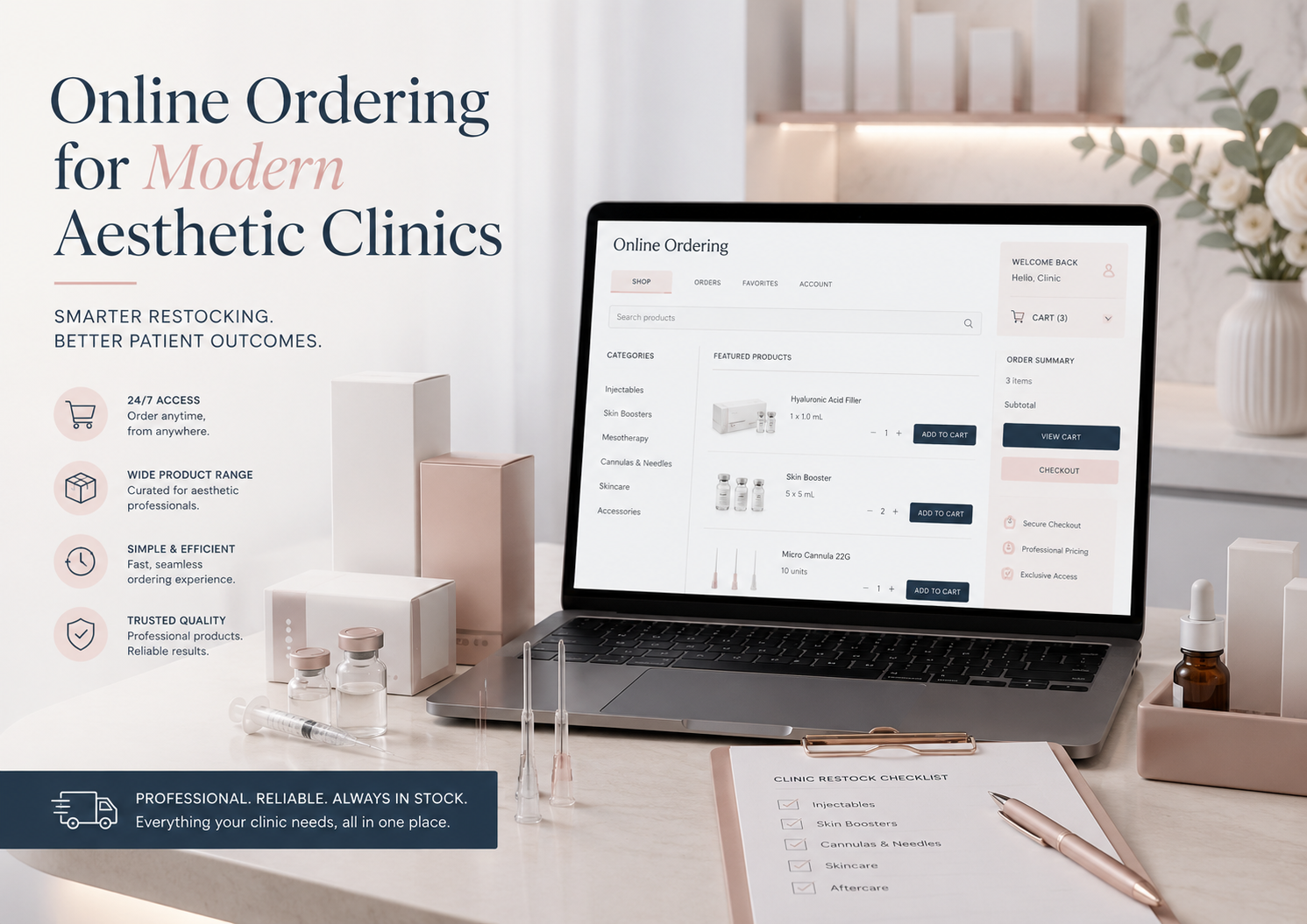 Online Ordering for Modern Aesthetic Clinics