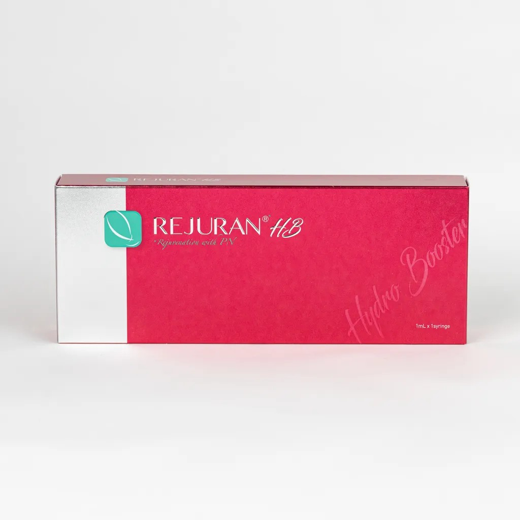 Packaging of Rejuran HB skin booster highlighting dual-action formula-rosvia.com