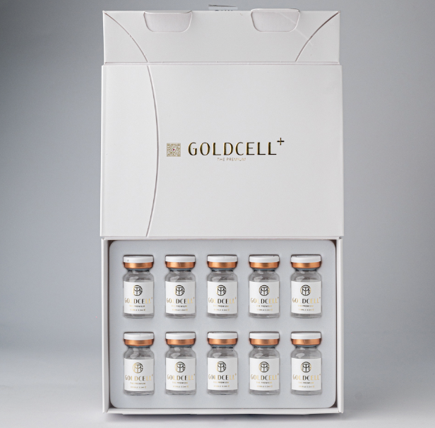 Goldcell Plus premium skin booster full kit with 10 sterile vials packaging